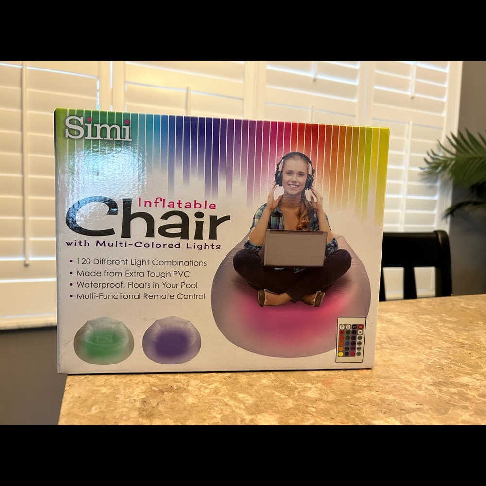 Simi Inflatable Chair with Multi-Colored Lights